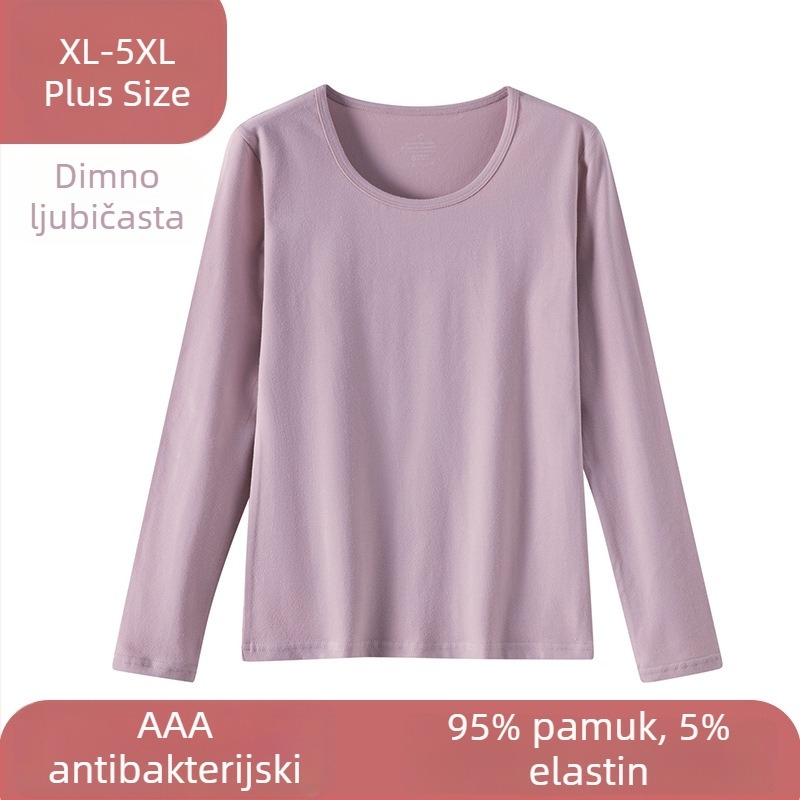 Set termo donjih rublja od 100% pamuka za žene, plus veličina, tanak jesenski top i hlače