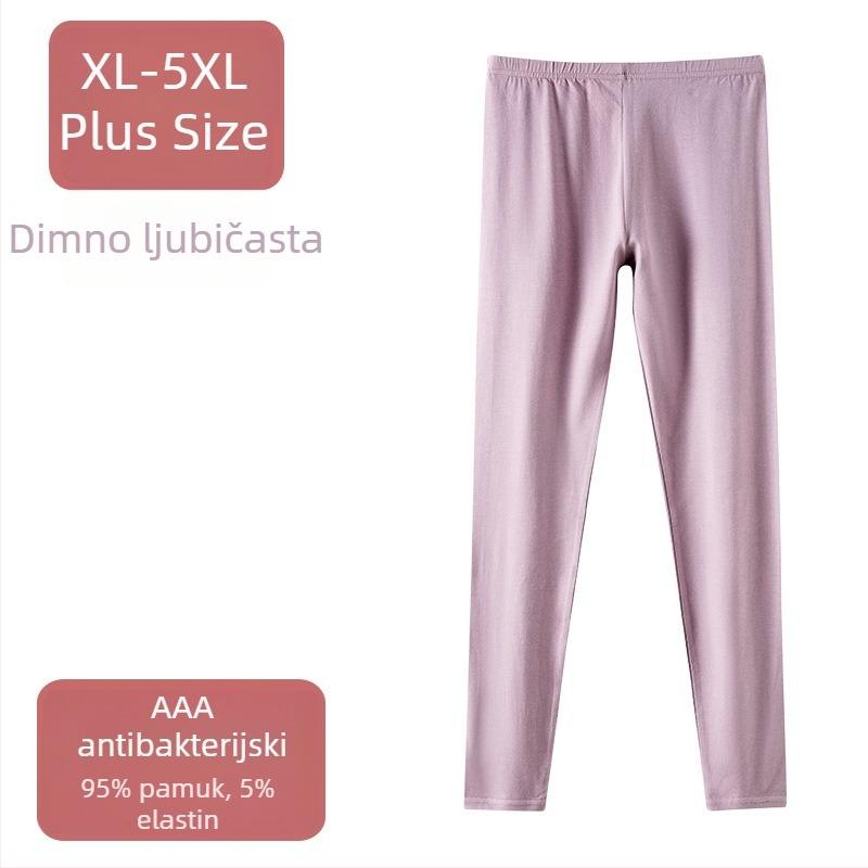 Set termo donjih rublja od 100% pamuka za žene, plus veličina, tanak jesenski top i hlače