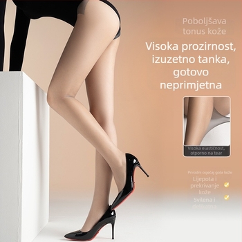 Hua Muyan H7718/H7712/H139 Ženske ultra-tanke crne najlonke s dizajnom T-crotch, visoke prozirnosti