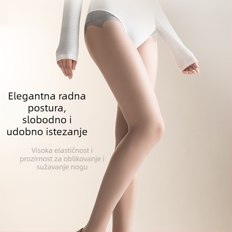 Hua Muyan H7718/H7712/H139 Ženske ultra-tanke crne najlonke s dizajnom T-crotch, visoke prozirnosti