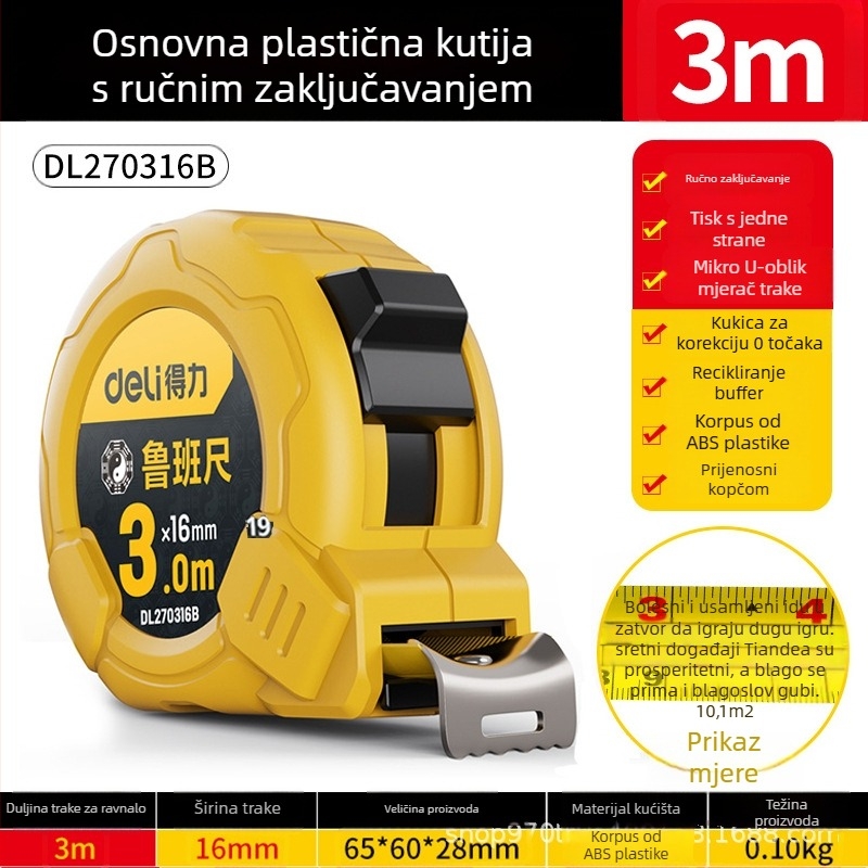 Lubanov mjerni alat za drvenarstvo – mjeračka traka Yin-Yang Feng Shui, autentičan visoko precizan debeli model