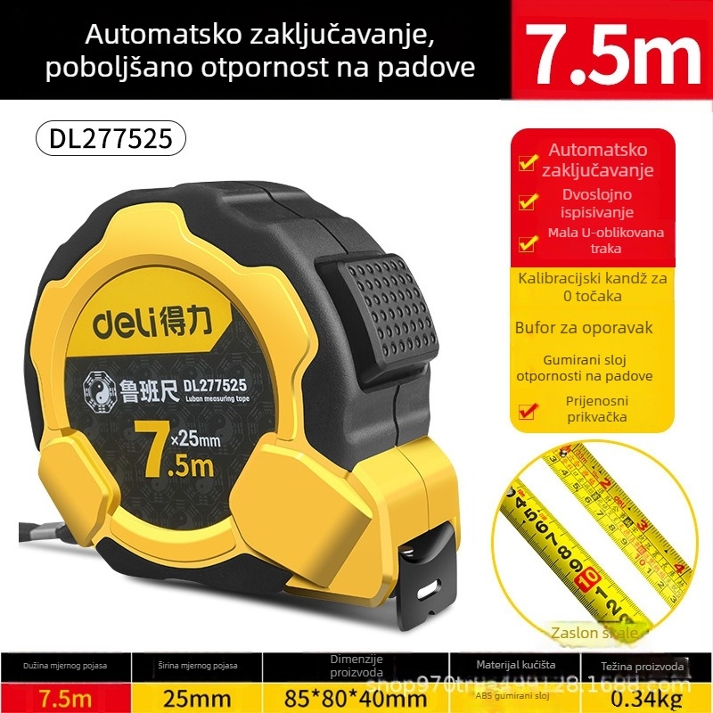 Lubanov mjerni alat za drvenarstvo – mjeračka traka Yin-Yang Feng Shui, autentičan visoko precizan debeli model