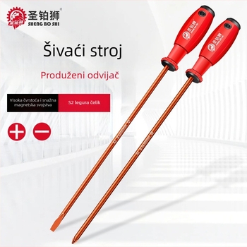 Set odvijača za šivaće strojeve s Phillips i ravnim vrhom, magnetski, visoka tvrdoća, S2 alatna čelika, duga drška