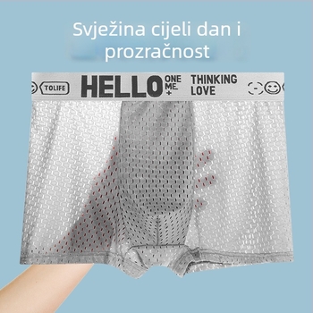 Muške bokserice od ledeno-sitne mreže, prozračne s grafenskim panelom u preponi, tanke, velike veličine