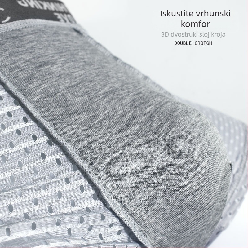 Muške bokserice od ledeno-sitne mreže, prozračne s grafenskim panelom u preponi, tanke, velike veličine
