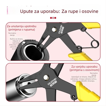 Klešta za circlip, 2-u-1, za unutarnje i vanjske circlip prstenove, demontaža i montaža
