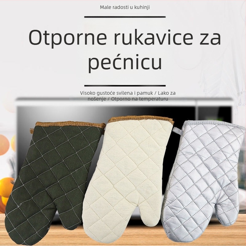 Unique platnene rukavice za mikrovalnu pećnicu – debeli otporni materijal, visokotemperaturna izolacija, kućna kuhinja