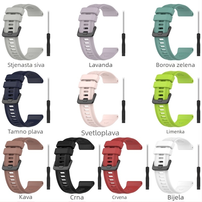 Dream silikonska narukvica za Garmin Forerunner955, 22 mm interfejs, kopča s iglom, 50 g