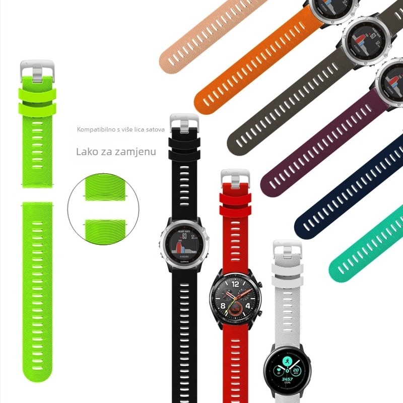 Garmin silikonska narukvica za Forerunner 245, 645, Vivoactive 3 i Venu Sq – širina 20 mm, kopča s iglom