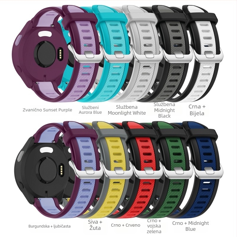 Garmin Forerunner165 Silikonska traka – Dvobojna tekstura, Sportski stil, Kopča, Težina 20 g