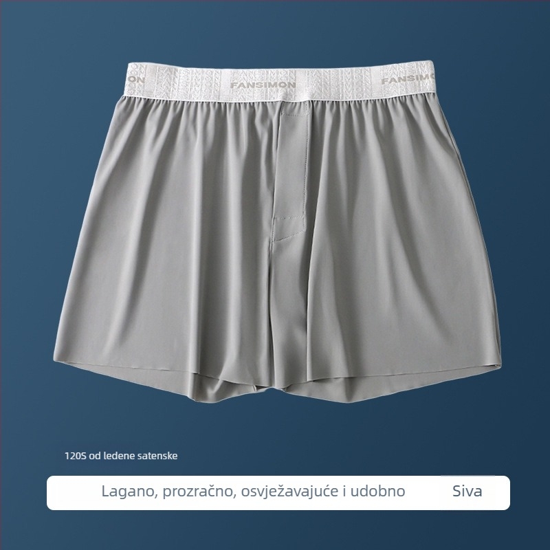 Muške Ice Silk šorceve, tanke, udobne široke za kućnu upotrebu i spavanje, velike veličine, prozirne