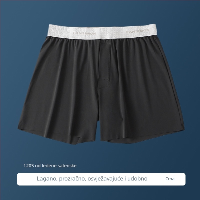 Muške Ice Silk šorceve, tanke, udobne široke za kućnu upotrebu i spavanje, velike veličine, prozirne
