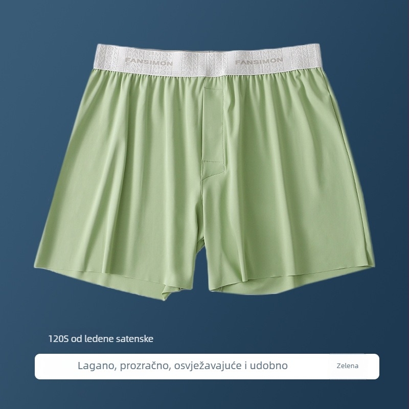 Muške Ice Silk šorceve, tanke, udobne široke za kućnu upotrebu i spavanje, velike veličine, prozirne