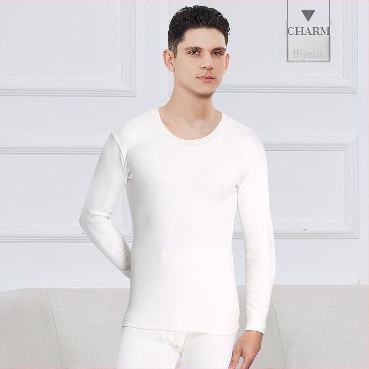 Termo set od 100% pamuka, debela tkanina, pulover s okruglim izrezom i hlače, unisex.