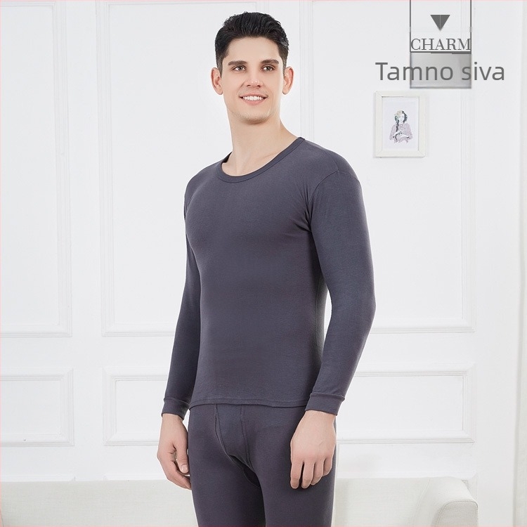 Termo set od 100% pamuka, debela tkanina, pulover s okruglim izrezom i hlače, unisex.