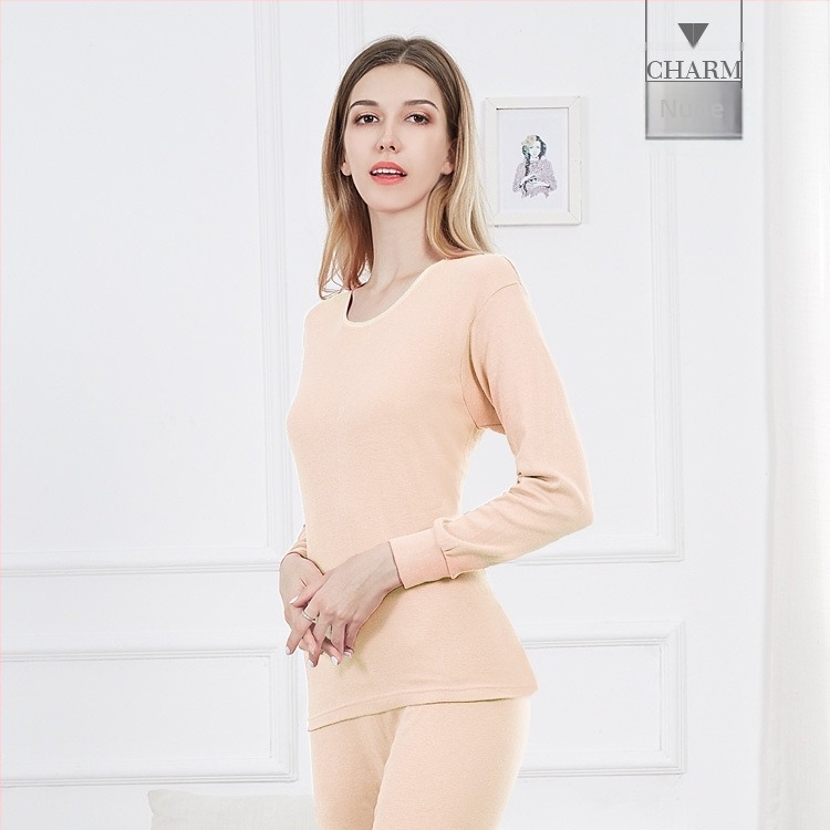 Termo set od 100% pamuka, debela tkanina, pulover s okruglim izrezom i hlače, unisex.