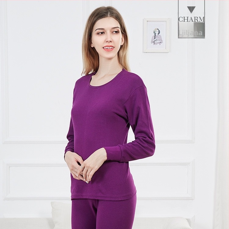 Termo set od 100% pamuka, debela tkanina, pulover s okruglim izrezom i hlače, unisex.