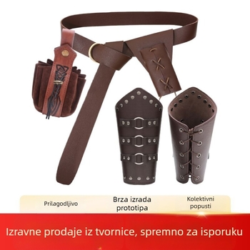 Set dodataka za Halloween kostim sa pojaseom srednjovjekovnog viteza i futrolom za vikingski mač, cosplay rekvizite — za odrasle, ljeto 2023