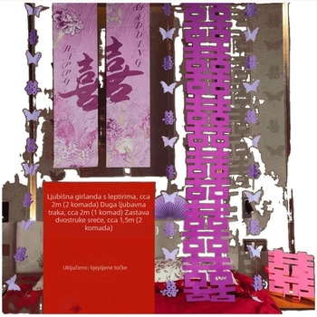 Purpurni viseći platneni banner za dekoriranje svadbene sobe; set za zaruke i novi dom; Materijal: ne tkano vlakno; Marka: Drugo; Kategorija: Sretna riječ; Uvoz: Ne