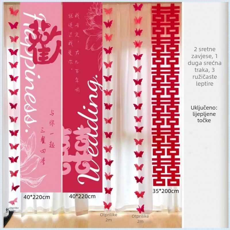 Purpurni viseći platneni banner za dekoriranje svadbene sobe; set za zaruke i novi dom; Materijal: ne tkano vlakno; Marka: Drugo; Kategorija: Sretna riječ; Uvoz: Ne