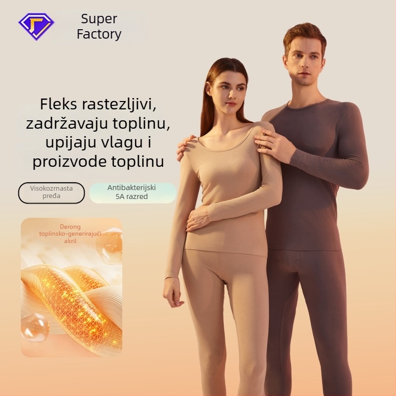 Termalni komplet donjeg rublja – grijanje, antibakterijski, akrilna tkanina, debljina 201–250 g/m²