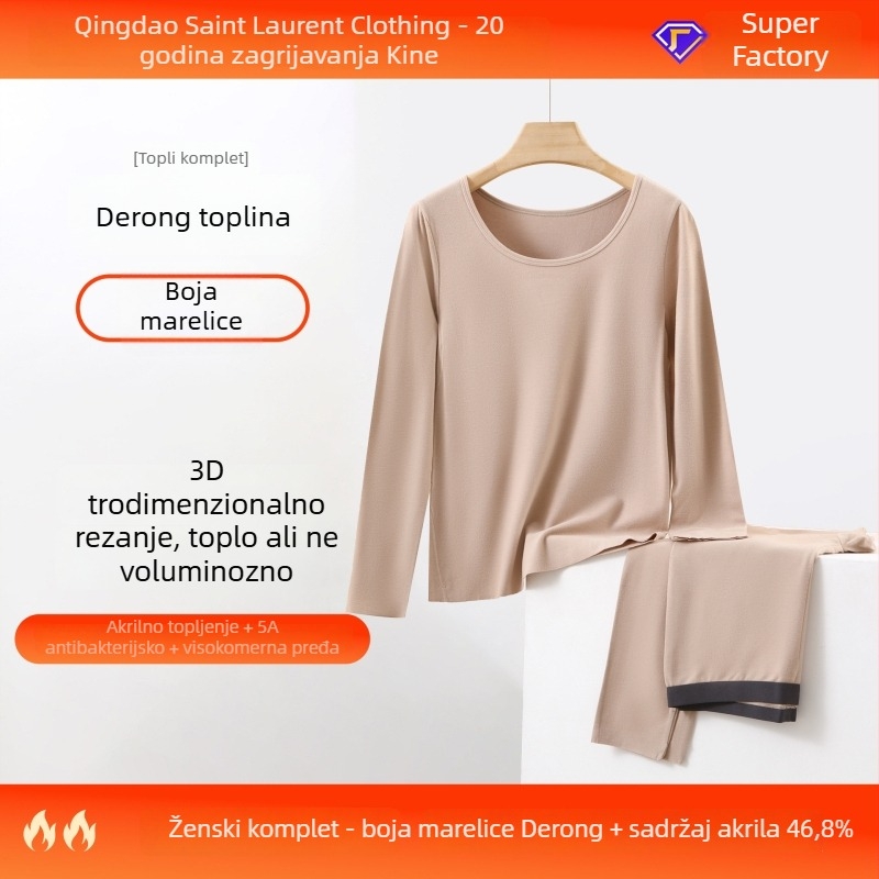 Termalni komplet donjeg rublja – grijanje, antibakterijski, akrilna tkanina, debljina 201–250 g/m²