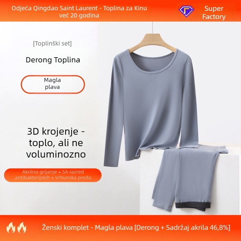 Termalni komplet donjeg rublja – grijanje, antibakterijski, akrilna tkanina, debljina 201–250 g/m²
