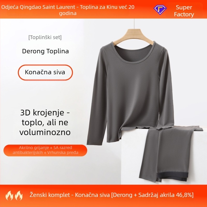 Termalni komplet donjeg rublja – grijanje, antibakterijski, akrilna tkanina, debljina 201–250 g/m²