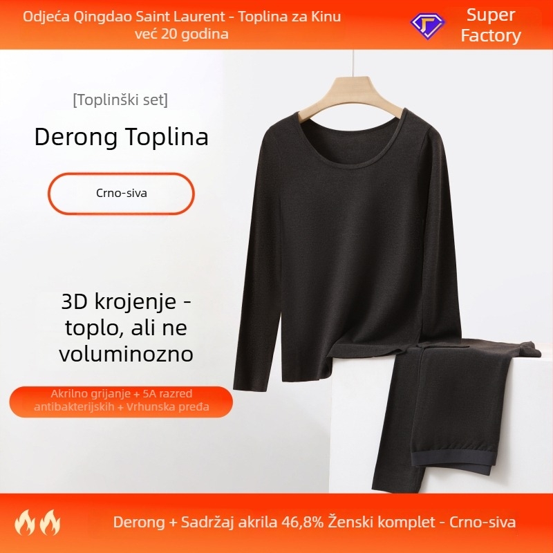 Termalni komplet donjeg rublja – grijanje, antibakterijski, akrilna tkanina, debljina 201–250 g/m²
