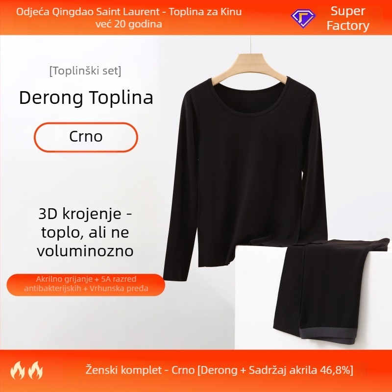 Termalni komplet donjeg rublja – grijanje, antibakterijski, akrilna tkanina, debljina 201–250 g/m²