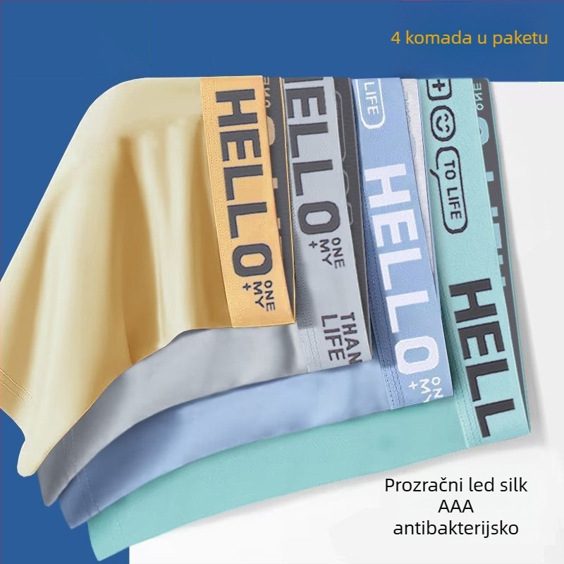 Muške bezšivne bokserice, brzo sušeće i prozračne, poliester 90–95%, srednja visina pojasa