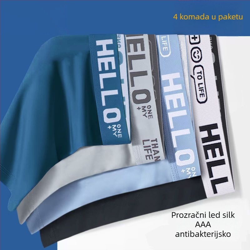 Muške bezšivne bokserice, brzo sušeće i prozračne, poliester 90–95%, srednja visina pojasa