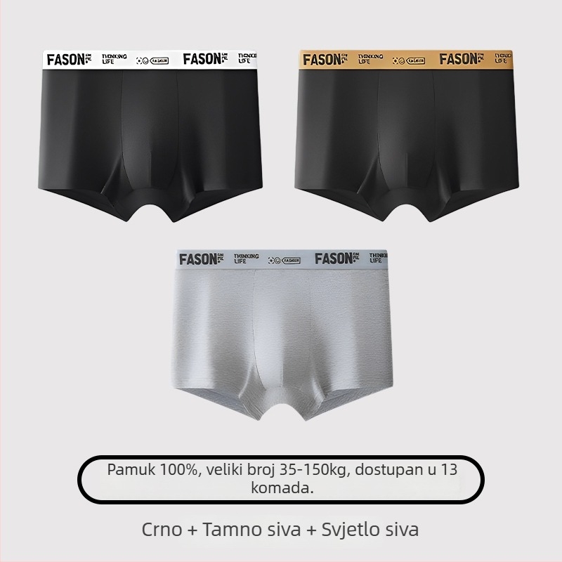 Muške bokserice, pamuk, antibakterijski, srednji struk, za mlade muškarce