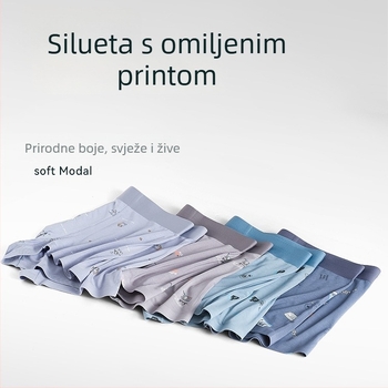 Muške gaćice s printom pelina, prozračni antibakterijski materijal, srednji pojas, vlakna regenerirane celuloze, podstava od viskoze