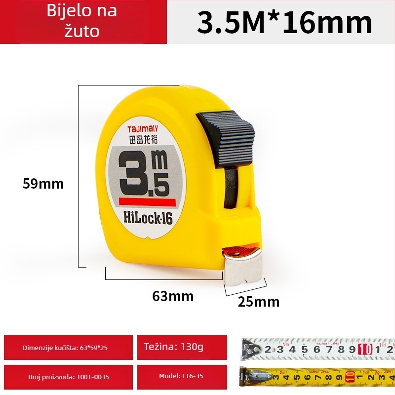 Tajima Ryu dvostruka čelična mjerenjska traka, debela i otporna na habanje, tip mjerenja: traka