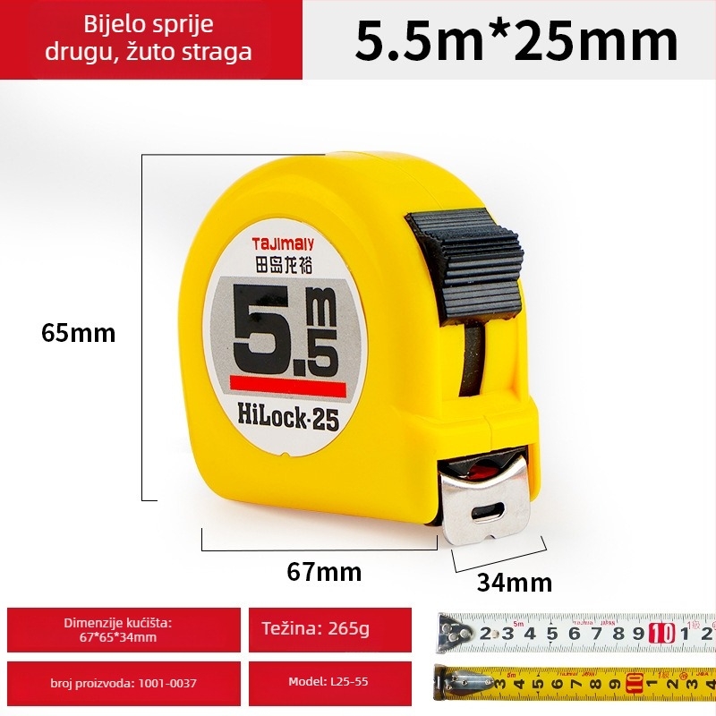 Tajima Ryu dvostruka čelična mjerenjska traka, debela i otporna na habanje, tip mjerenja: traka