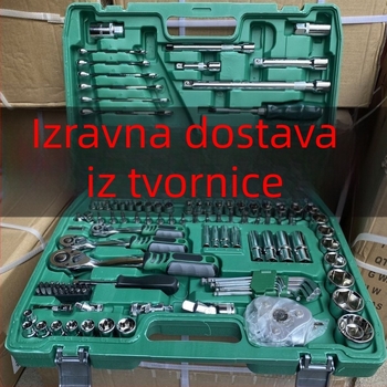 Set alata za popravak auta, 121 komada, kombinirani ključ, demontažni alati, za kućnu upotrebu