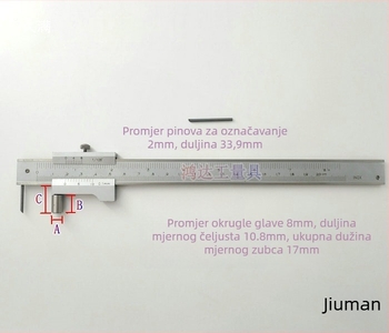 Vernier kaliper od karbidnog legura za paralelno graviranje, raspon 0-500 mm