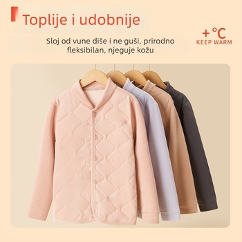 Unisex trodjelni set školskih uniform od ovčje vune: debeli kardigan s polugornim ovratnikom, prsluk i hlače, velur podstava, gustoća materijala 401–500 g/m2, uzrast 13–18 godina