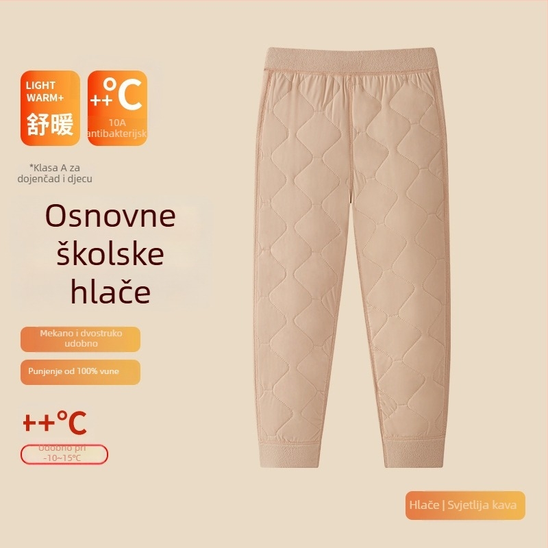 Unisex trodjelni set školskih uniform od ovčje vune: debeli kardigan s polugornim ovratnikom, prsluk i hlače, velur podstava, gustoća materijala 401–500 g/m2, uzrast 13–18 godina