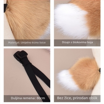 Realističan rep životinje za zabave, cosplay i nastupe; preslatki plišani rep zeca