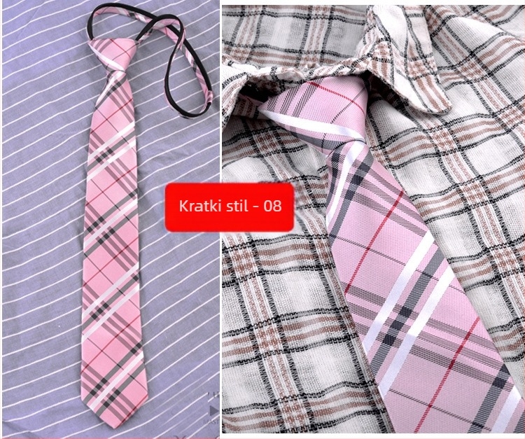 Ženska kravata bez vezanja s patentnim zatvaračem, kratki stil, Halloween cosplay, prugasti poliester, džakard