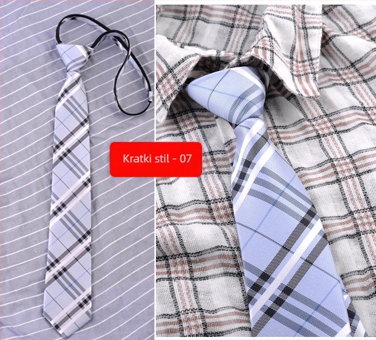 Ženska kravata bez vezanja s patentnim zatvaračem, kratki stil, Halloween cosplay, prugasti poliester, džakard