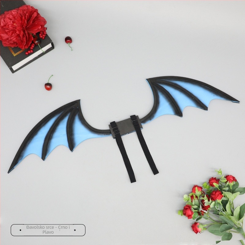 Čelenka za glavu s ušima šišmiša i krilima – rekvizita za cosplay/Halloween, izdanje ljeto 2024, marka Other