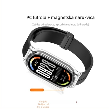 Silikonski kaiš s magnetskom kopčom za Xiaomi Mi Band 10; zaštitno kućište za Mi Band 9 NFC s preklopnom kopčom