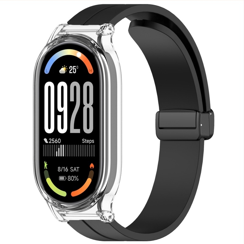 Silikonski kaiš s magnetskom kopčom za Xiaomi Mi Band 10; zaštitno kućište za Mi Band 9 NFC s preklopnom kopčom