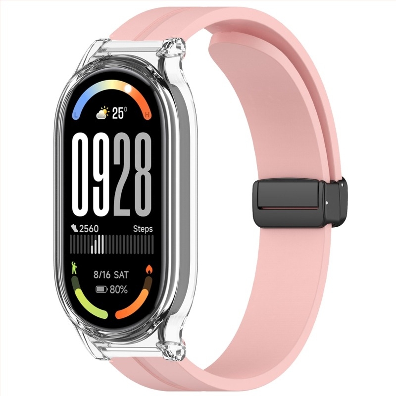 Silikonski kaiš s magnetskom kopčom za Xiaomi Mi Band 10; zaštitno kućište za Mi Band 9 NFC s preklopnom kopčom
