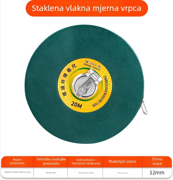 Shengda mjerni traka s vlaknastim pravom, dvostrana, mekša