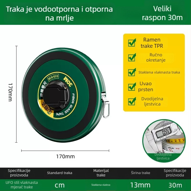 Shengda mjerni traka s vlaknastim pravom, dvostrana, mekša