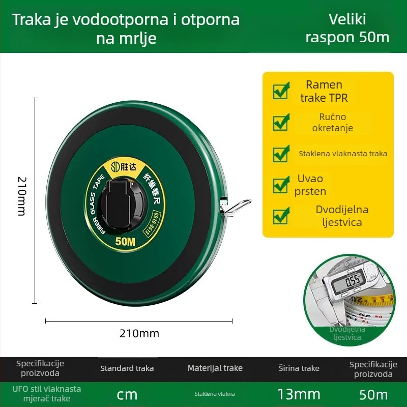 Shengda mjerni traka s vlaknastim pravom, dvostrana, mekša